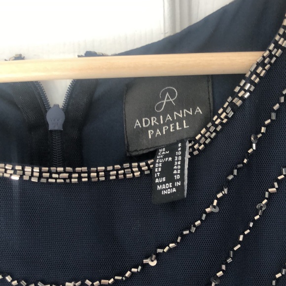 Adrianna Papell Navy Beaded Dress - Picture 4 of 7